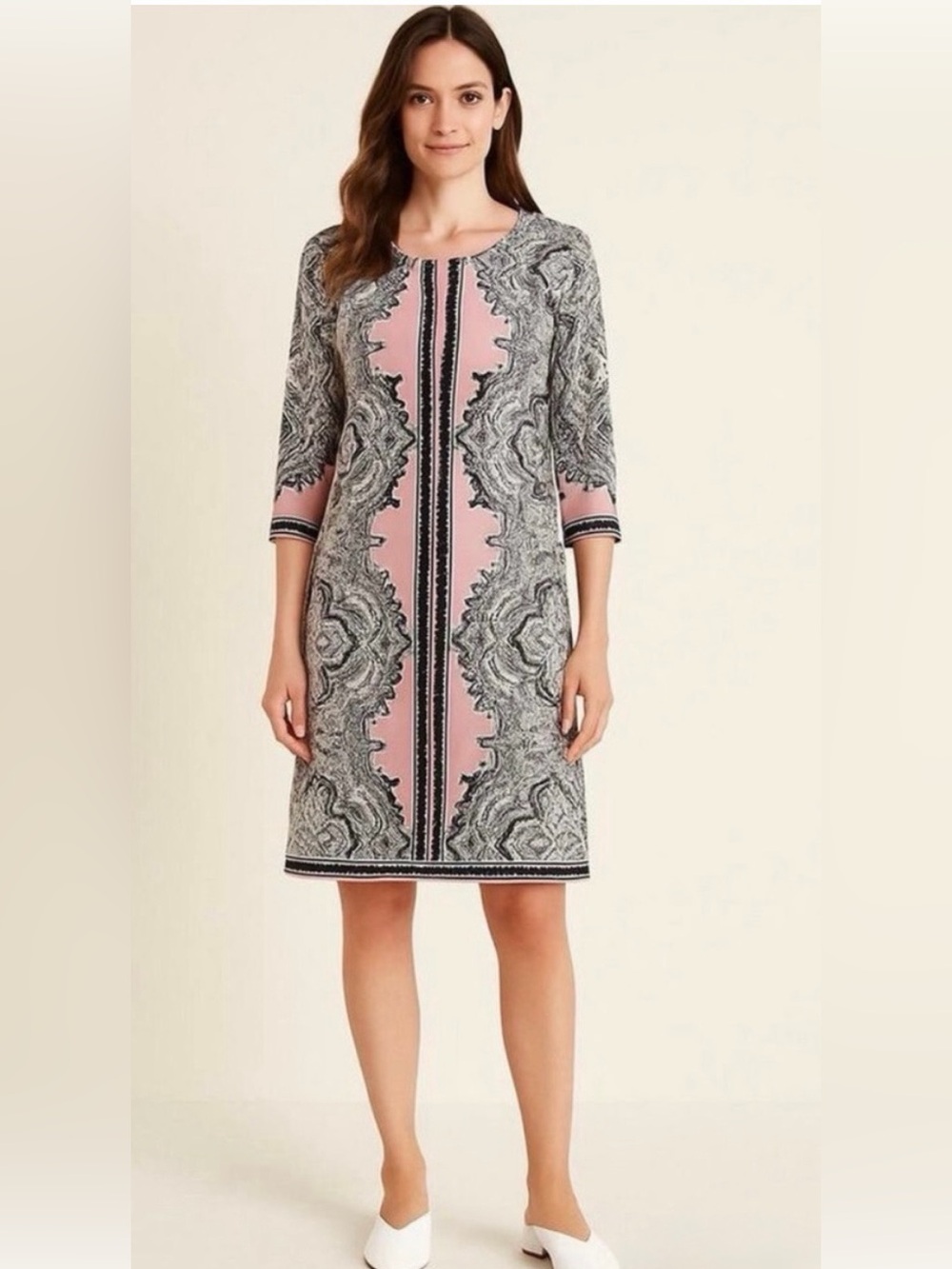 Studio One New York Pink and Black Dress Size M Petite